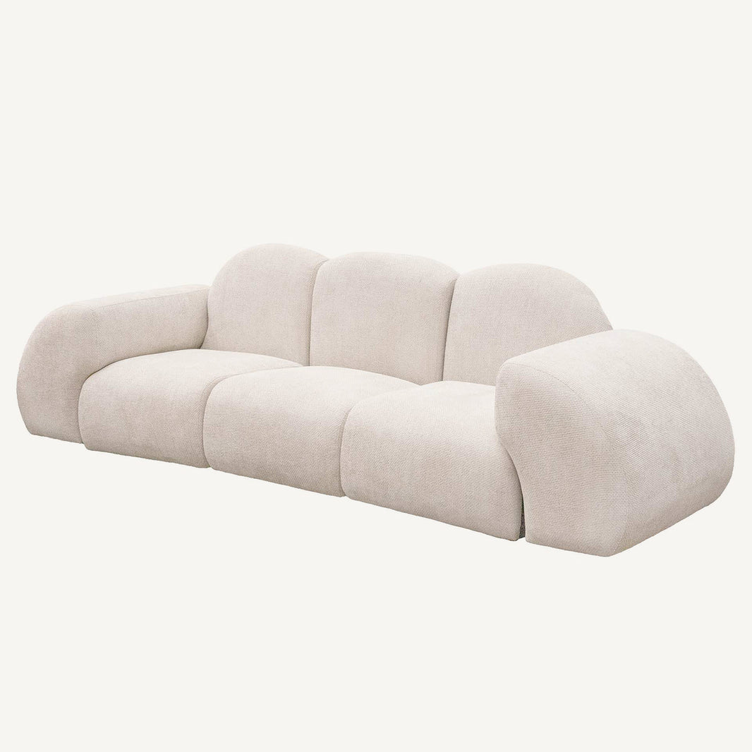 Sofá en Chenilla Beige Claro Culver 300 cm