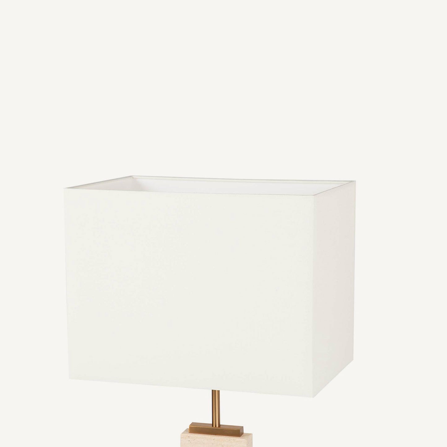 Lámpara de pie Copper de mármol con pantalla rectangular en lino 
