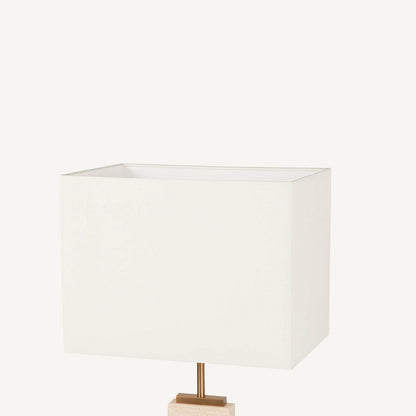 Lámpara de pie Copper de mármol con pantalla rectangular en lino 