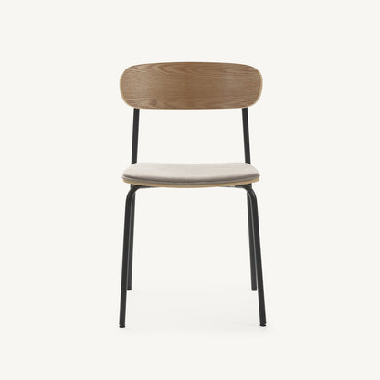 Silla funcional de estilo retro Adriana taupé