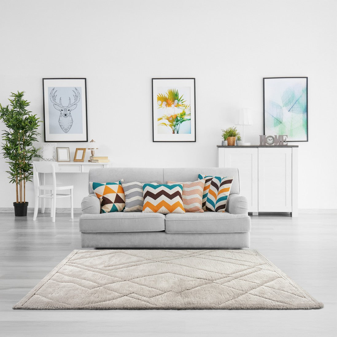 Alfombra Fez beige rayada 