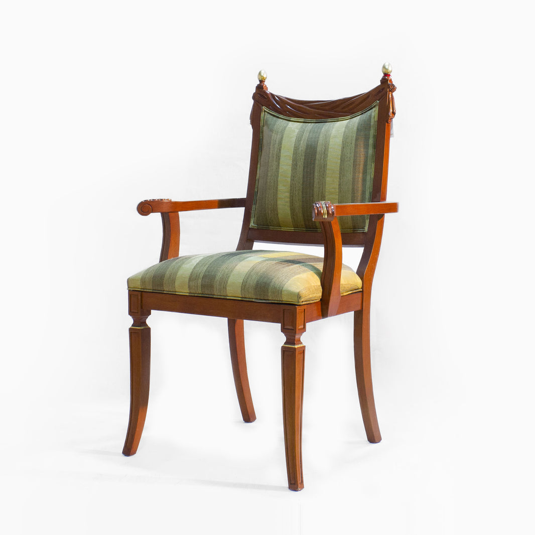 Sillón vintage madera natural, tapizado