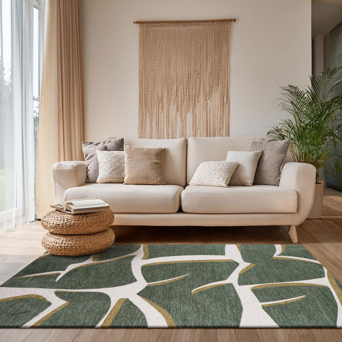 Alfombra Bliss Verde estampada