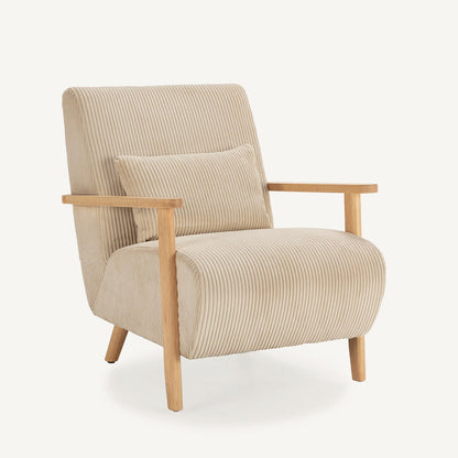 Sillón de textura acanalada en crema