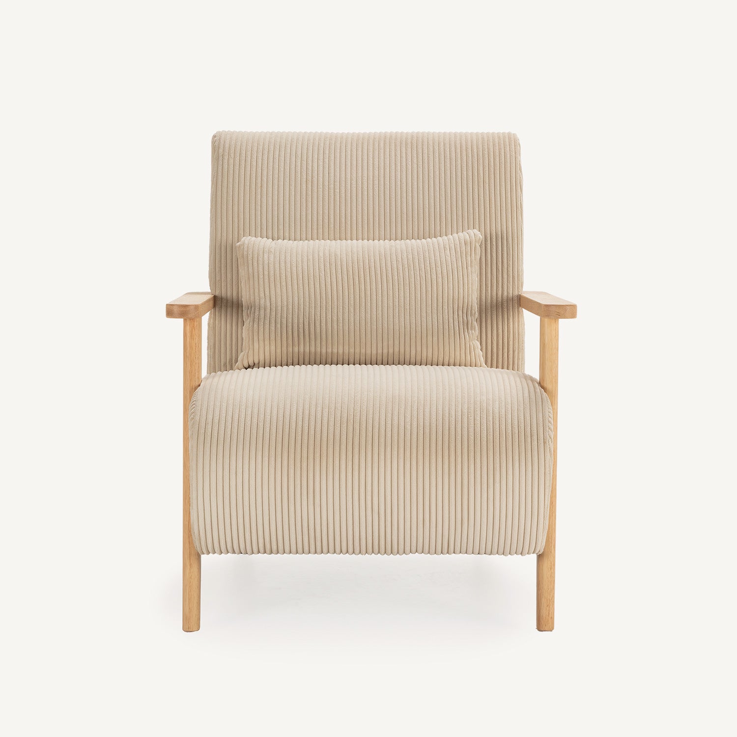Sillón de estilo contemporáneo de líneas minimalistas beige