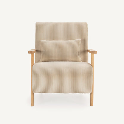 Sillón de estilo contemporáneo de líneas minimalistas beige