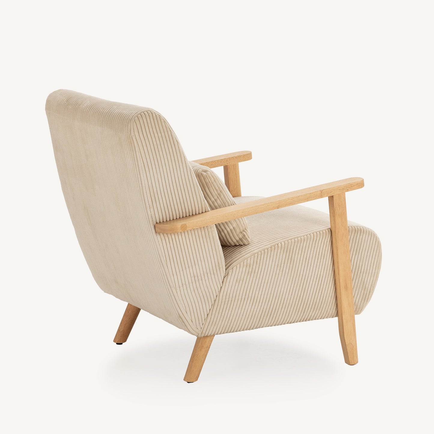 Sillón de roble en beige y roble