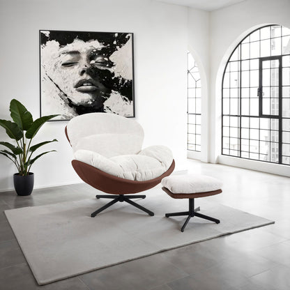 Sillón egg terracota y beige