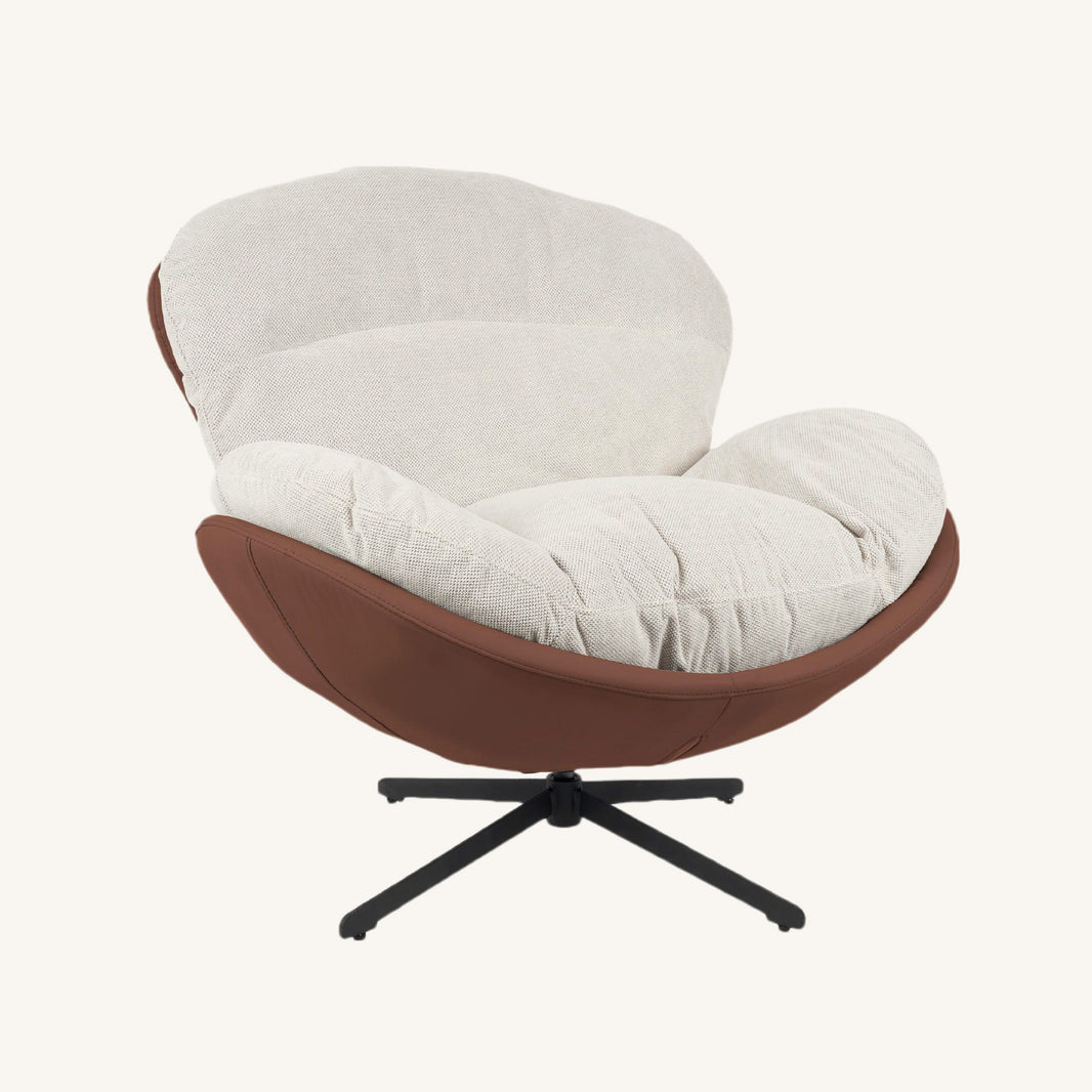 Sillón egg terracota y beige