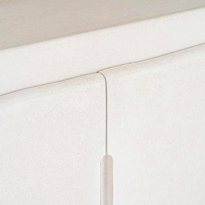 Estantería - librería en color blanco fabricada en madera DM con acabado poroso granulado. Ideal para interior y exterior