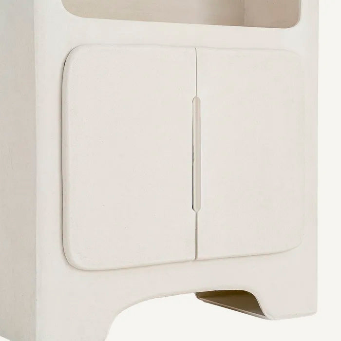 Estantería - librería en color blanco fabricada en madera DM con acabado poroso granulado. Ideal para interior y exterior