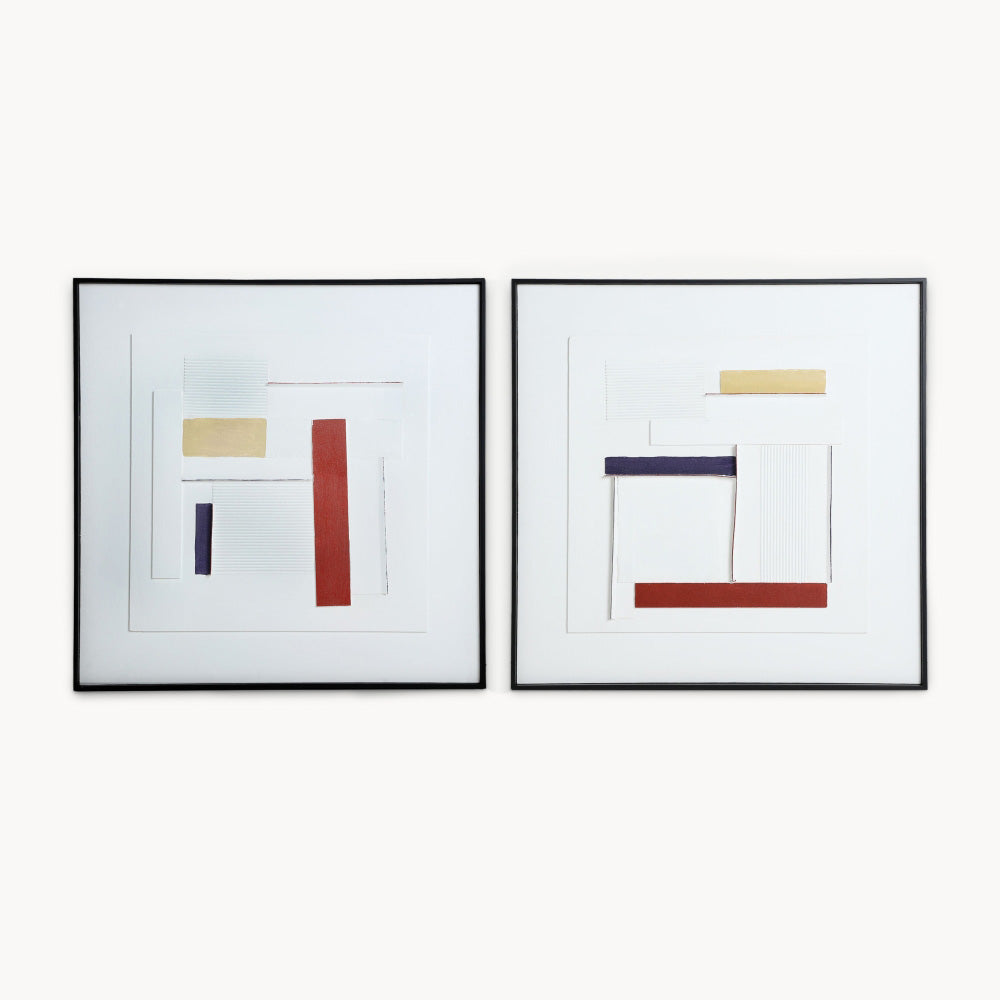 Cuadro estilo Mondrian con texturas