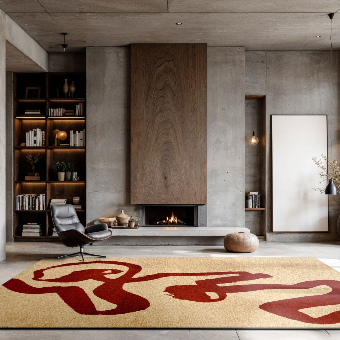 Alfombra Lace Chenille Roja