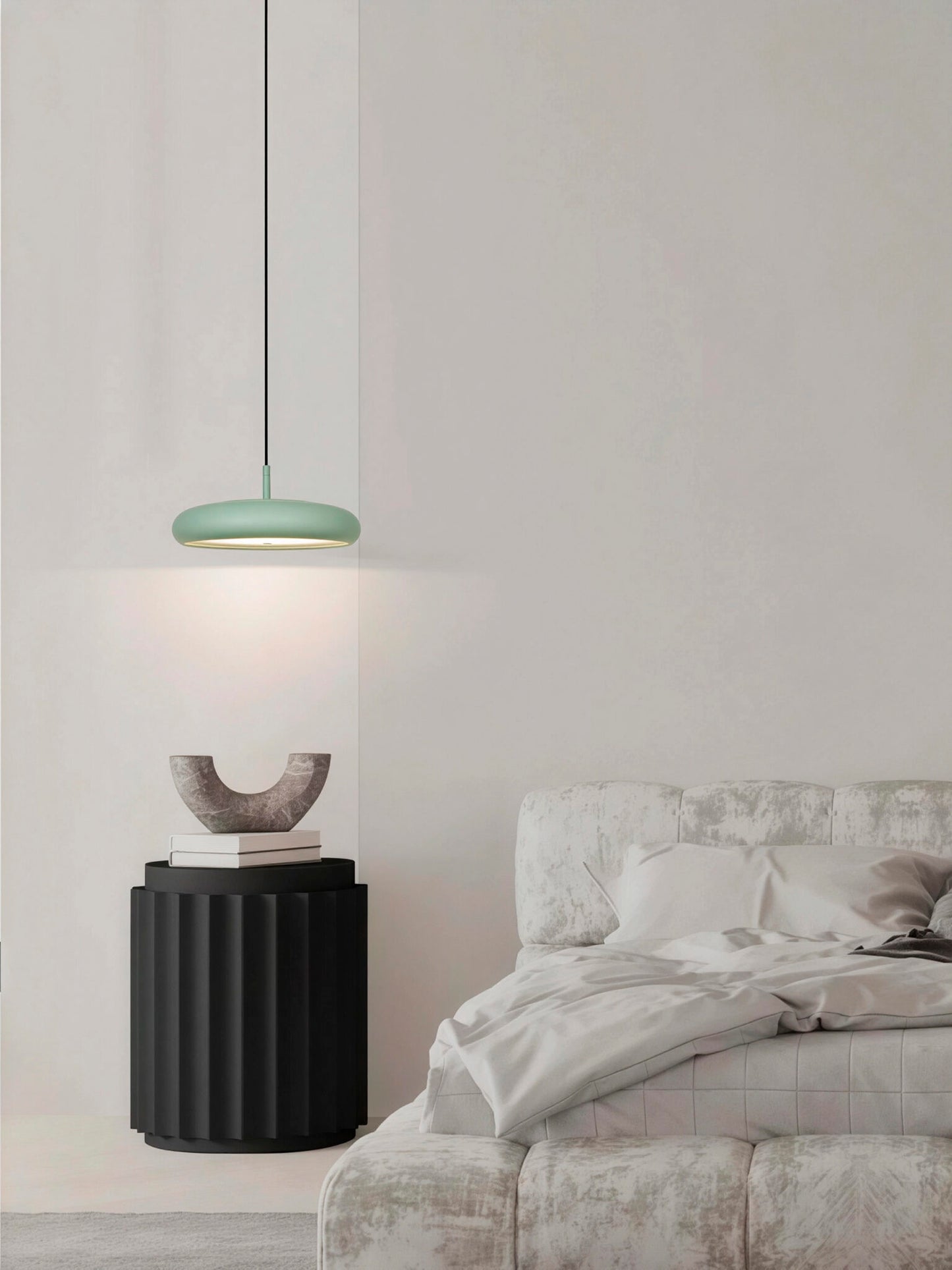 Lámpara de techo circular colgante en color verde