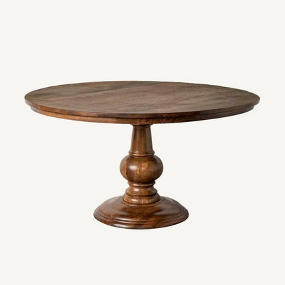 Mesa de comedor redonda, fabricada en madera de mango maciza. 150 cm