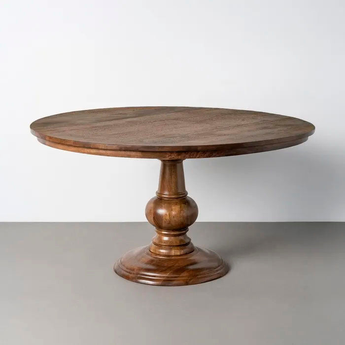 Mesa de comedor redonda, fabricada en madera de mango maciza. 150 cm