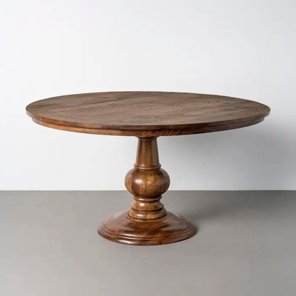 Mesa de comedor redonda, fabricada en madera de mango maciza. 150 cm