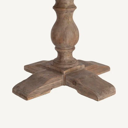 Mesa de comedor redonda, fabricada en madera de pino reciclada. 140 cm