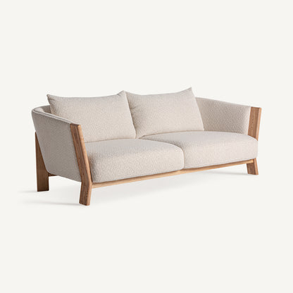 Sofá desenfundable Nara tapizado en tejido hidrófugo beige.