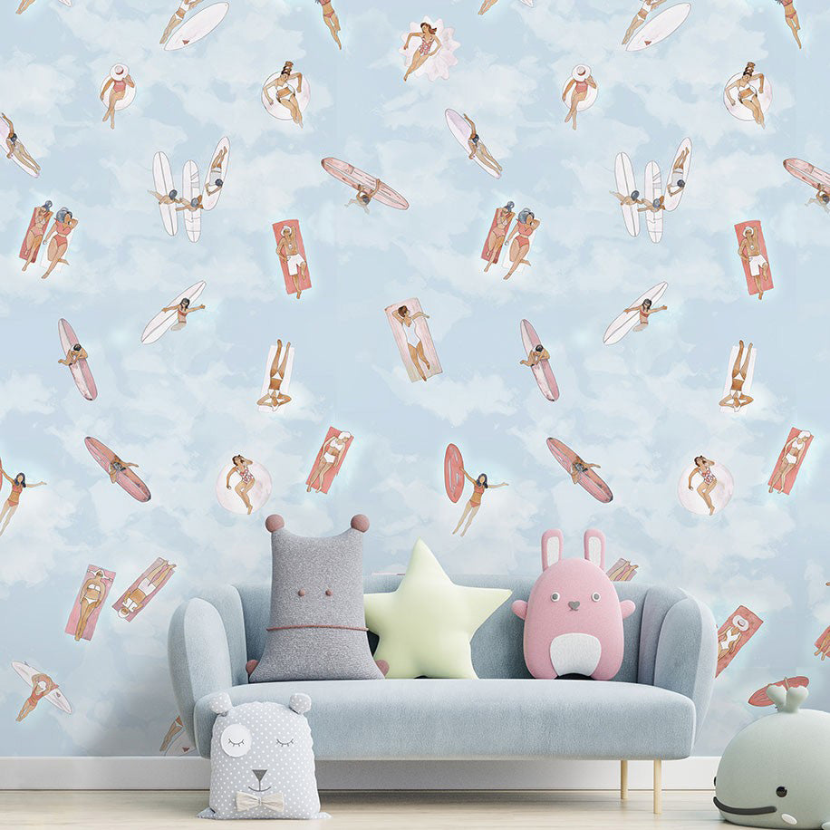 papel pared infantil 