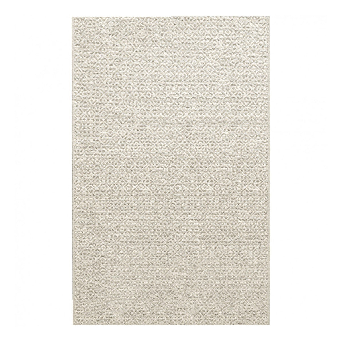 Alfombra de interior y exterior con rombos beige