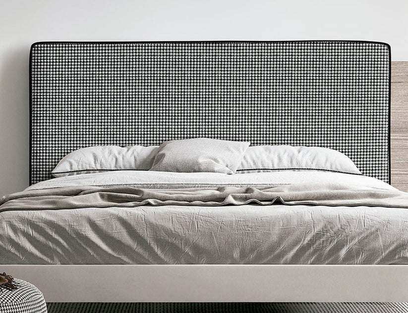 Cabecero con tapizado en pata de gallo