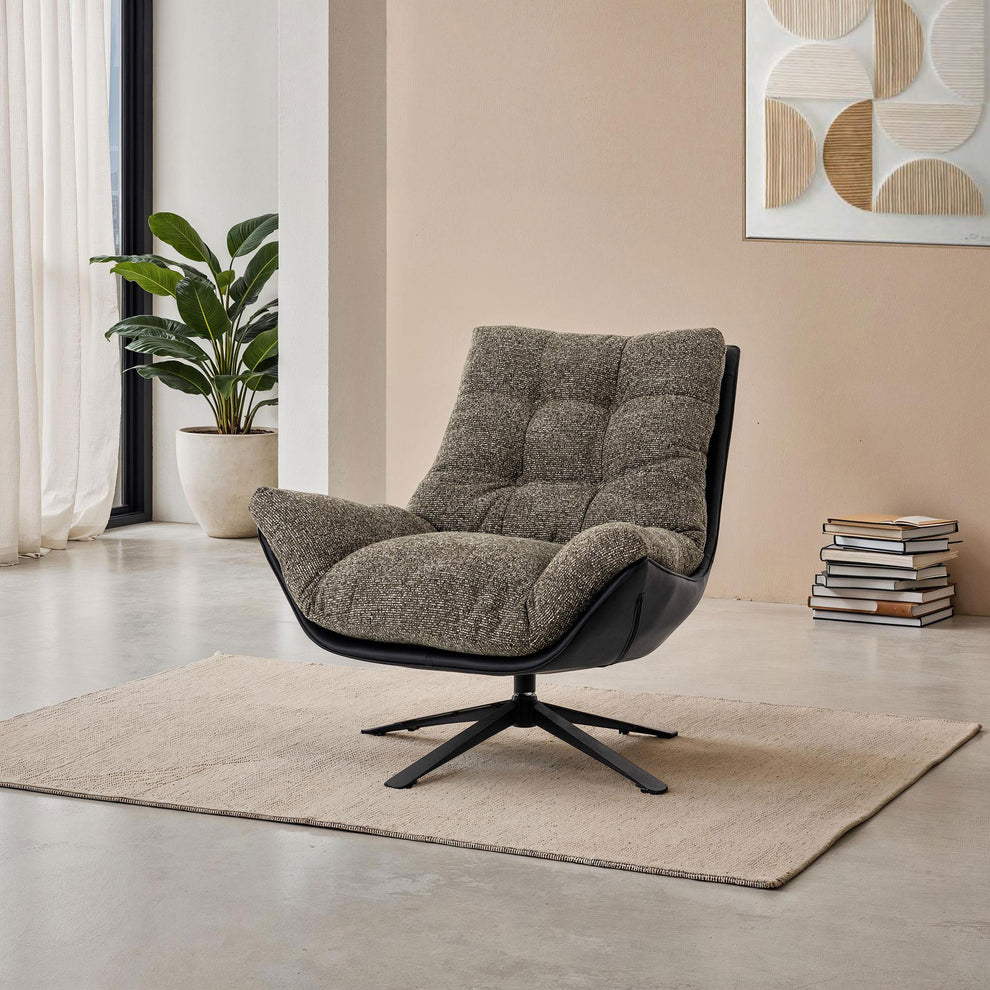 Sillón Ray giratorio Verde Jaspeado